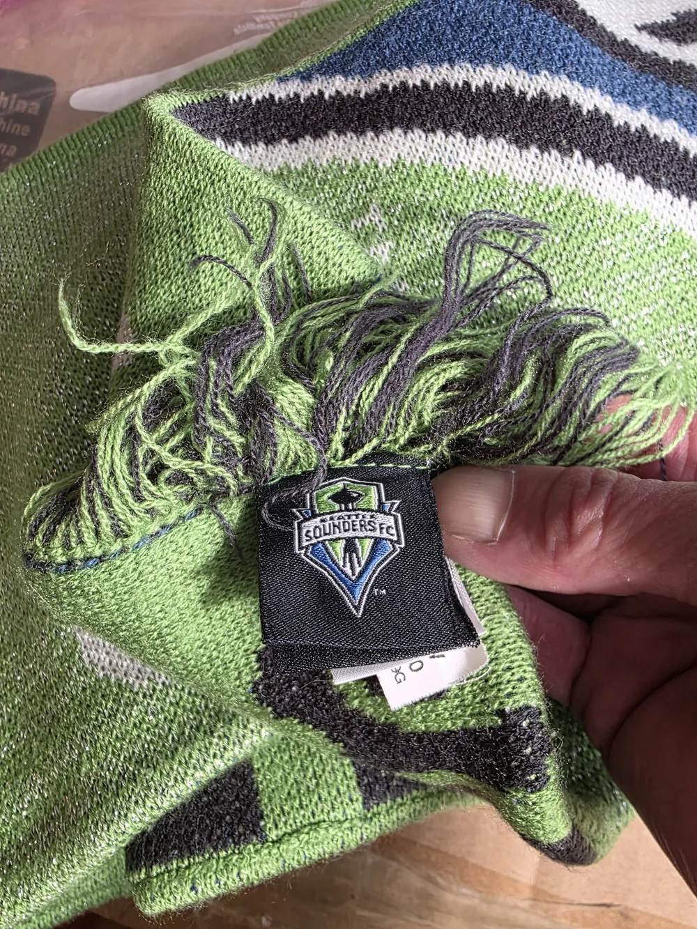 NOWT-Unisex  Adidas Seattle Sounders Green Graphic Logo Scarf